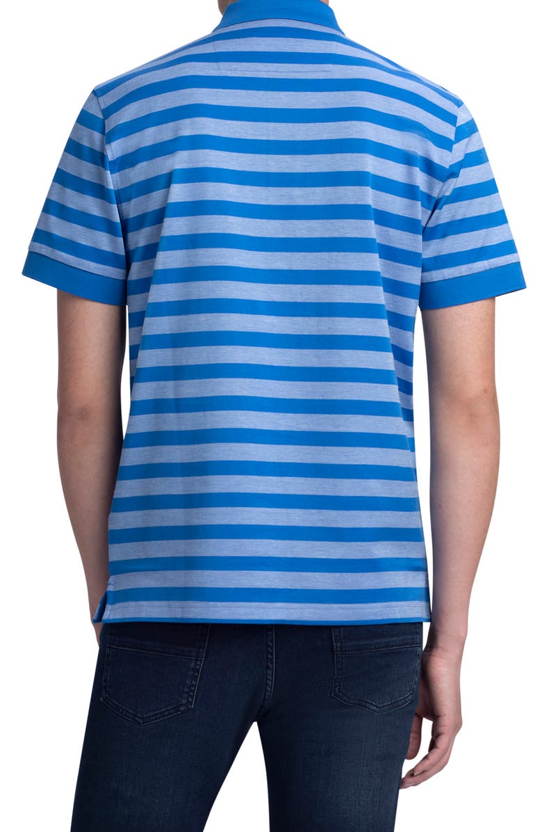 Bugatchi Stripe Mercerized Cotton Polo, Alternate, color, Classic Blue