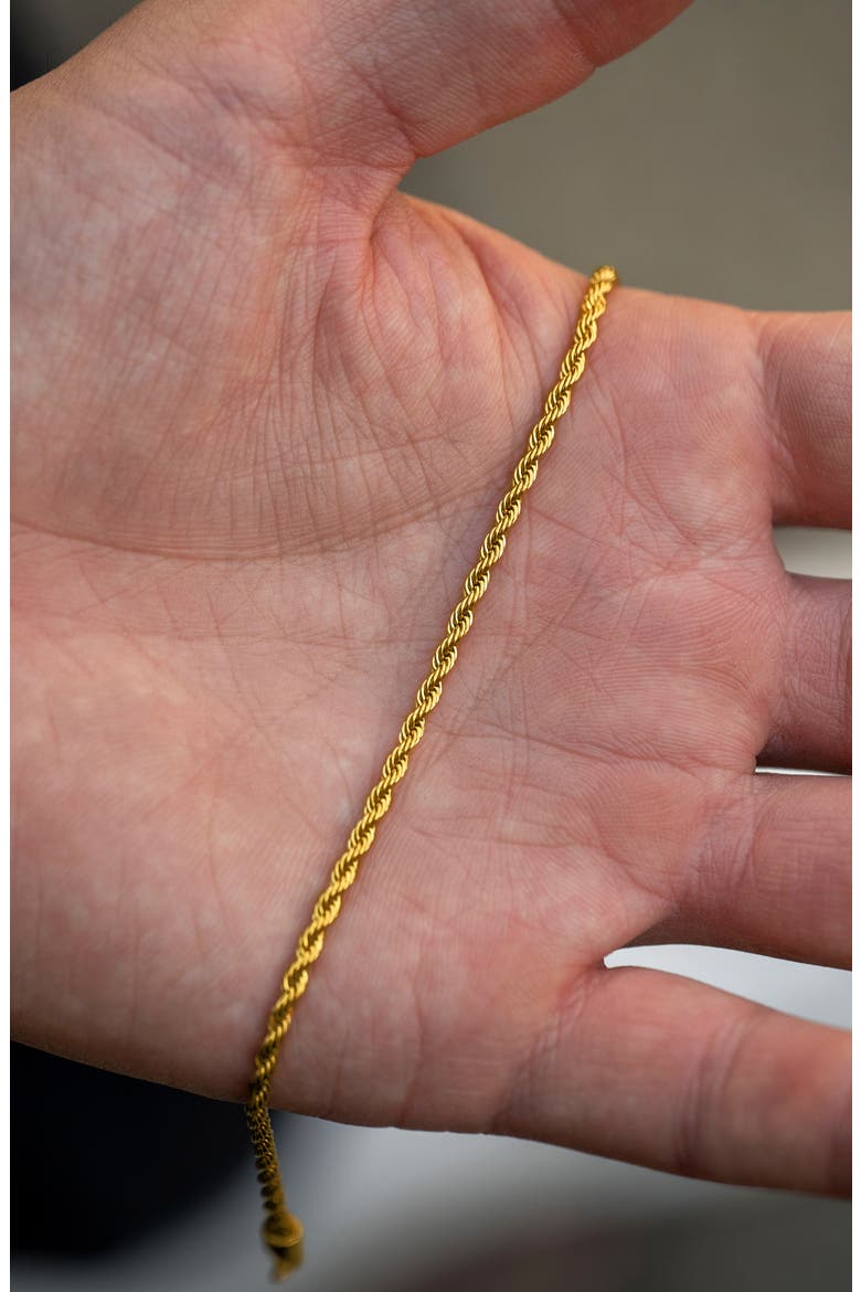 Men's Rope Chain Bracelet, Alternate, color, GOLD