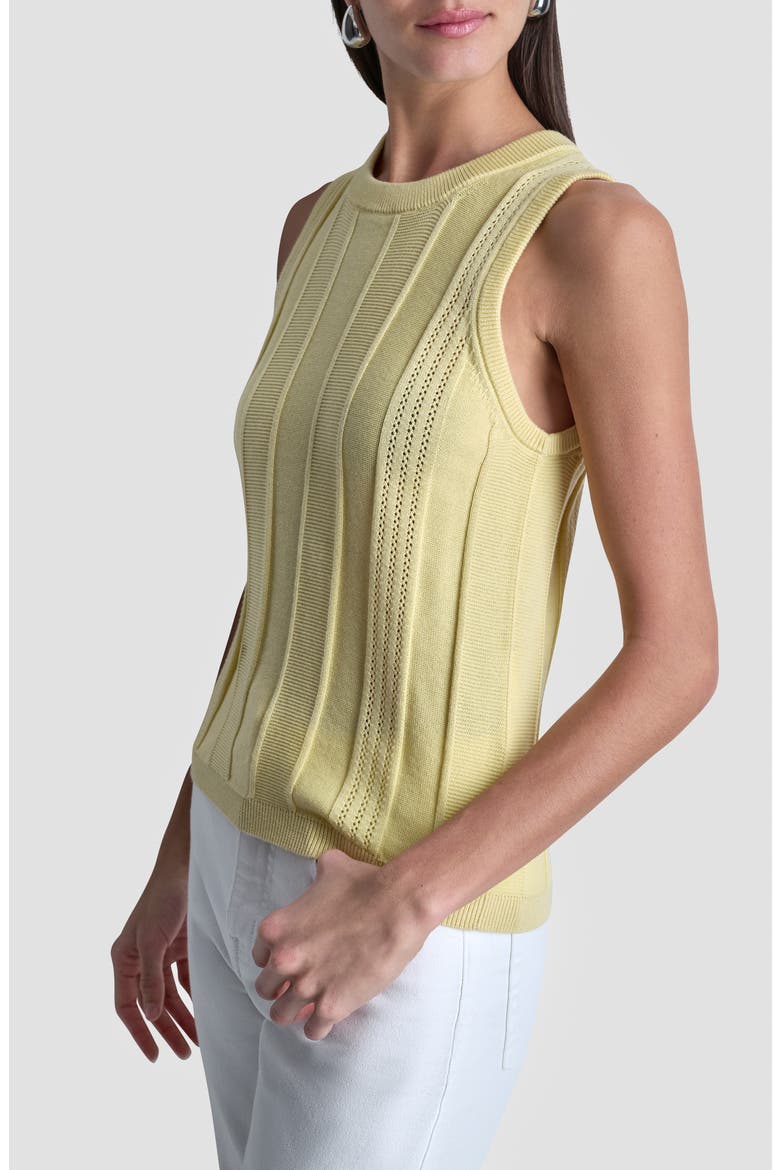 Sleeveless Cotton Multistitch Sweater, Alternate, color, BUTTERCREAM