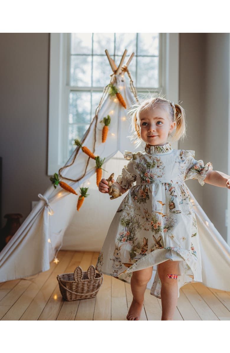 Piper&Cloth Aoki Bramble Rabbit Short Sleeve Dress, Alternate, color, 2Y