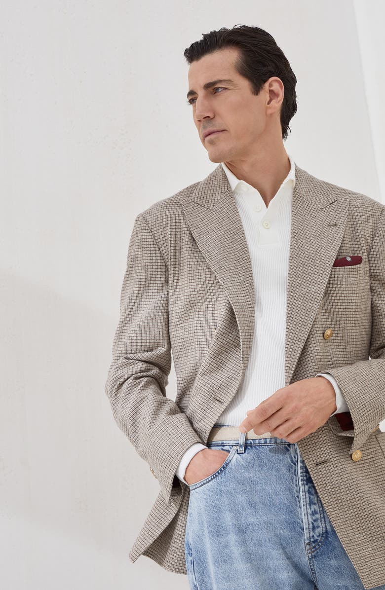 Brunello Cucinelli Polo-style sweater, Alternate, color, Panama