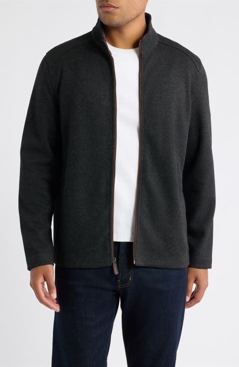 Heathered Knit Zip Jacket