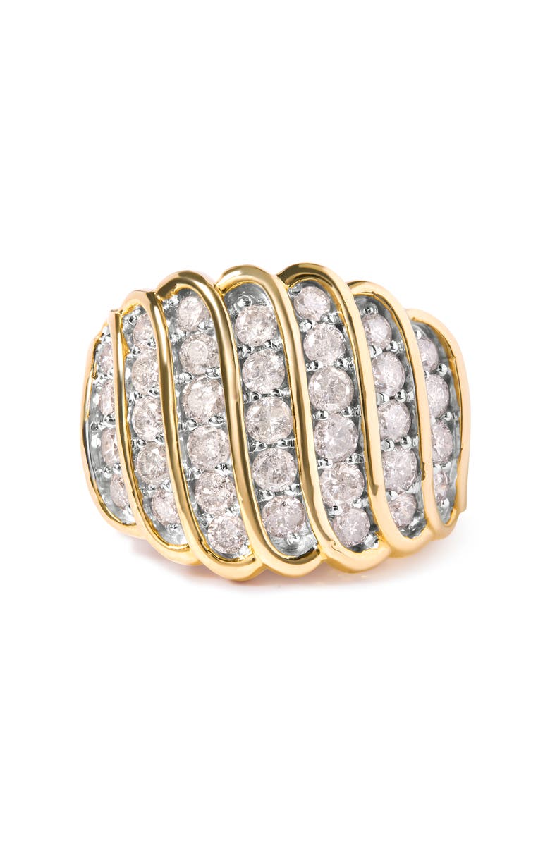 Haus of Brilliance 14K Yellow Gold Plated Silver 2.00 Cttw Diamond Multi Row Band Ring, Main, color, Yellow