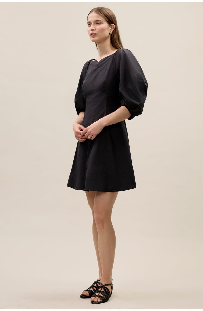 Rebecca Taylor Isla Poplin Mini Dress, Alternate, color, Black