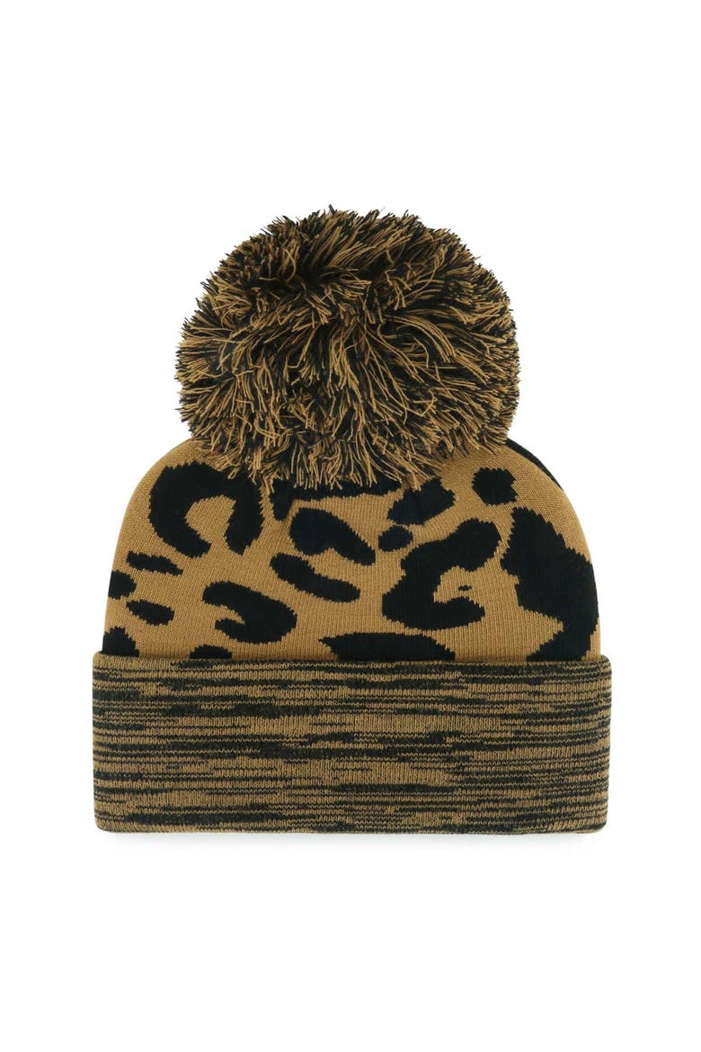 Women's '47 Leopard Washington Wizards Rosette Cuffed Knit Hat with Pom, Alternate, color, Leopard