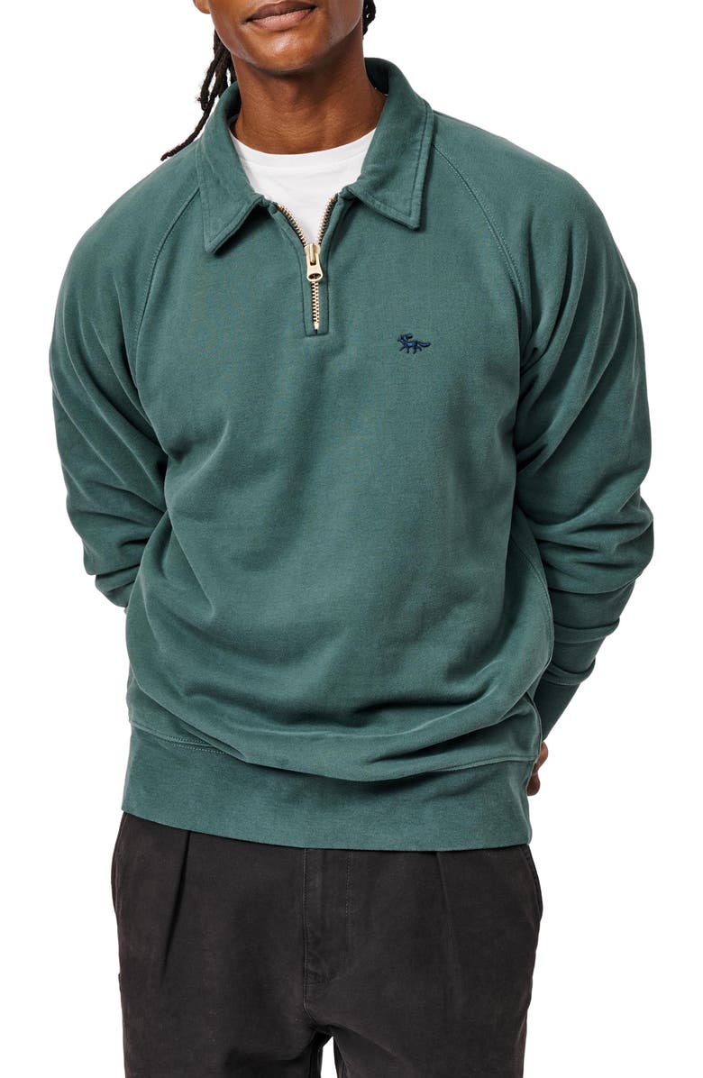Aubin Dunster Zip Neck Sweatshirt, Alternate, color, Racing Green