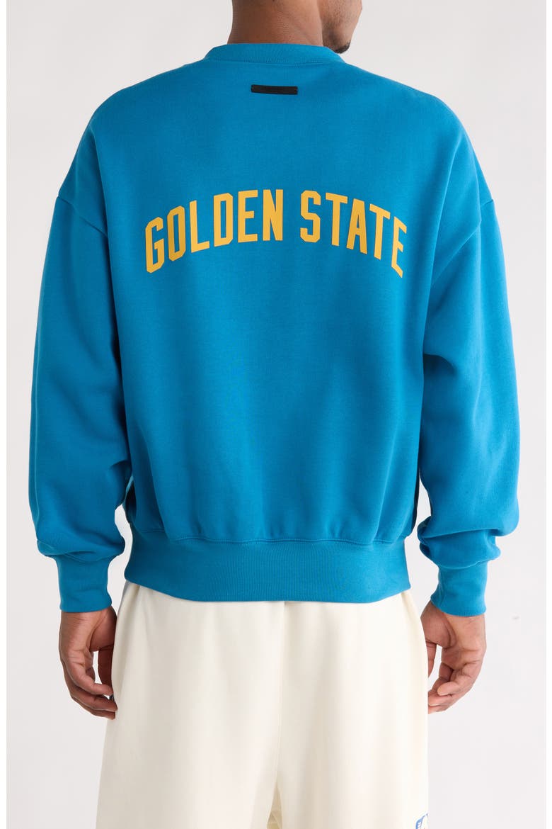 x NBA Warriors Sport Fit Crewneck Sweatshirt, Alternate, color, BLUE SAPPHIRE