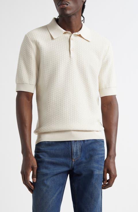 Textured Polo Sweater
