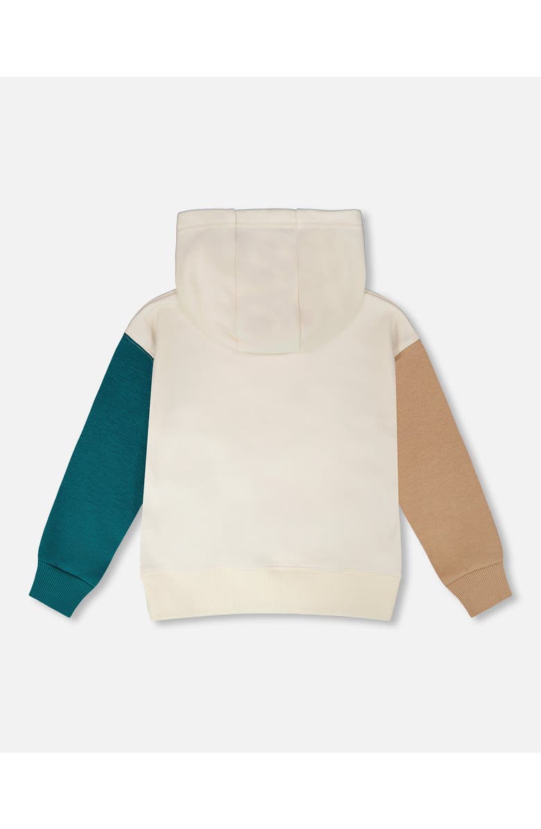 Deux par Deux Long Sleeve French Terry Hoodie, Alternate, color, Off-White