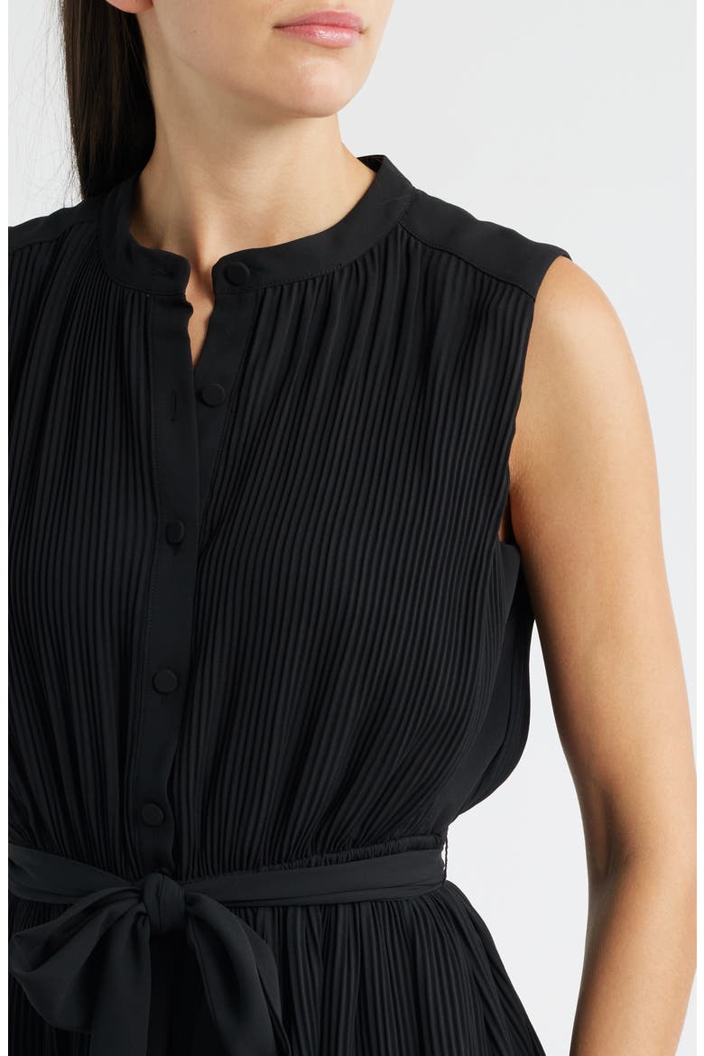 Pleated Minidress, Alternate, color, BLACK