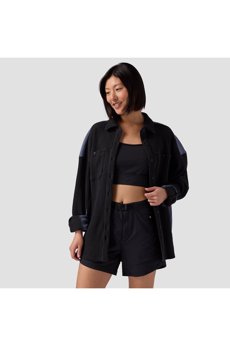 Waffle Button-Up - Women's, Main, color, Black
