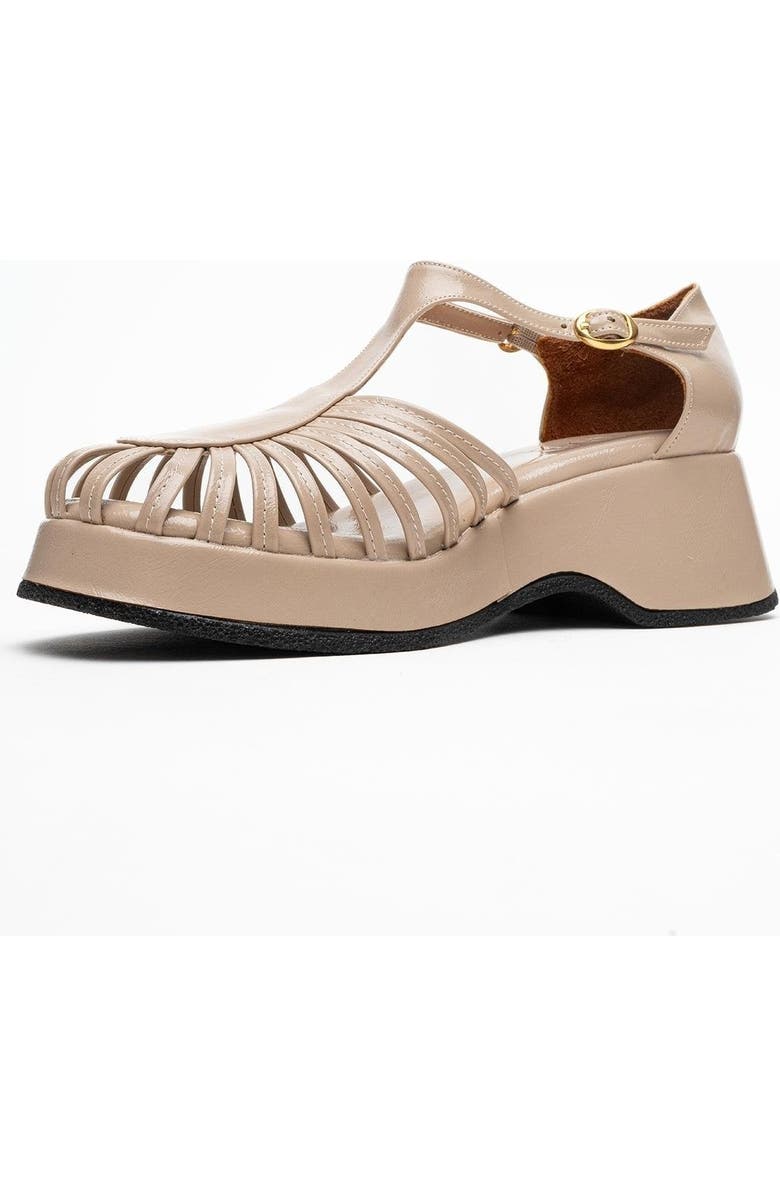 Prologue Shoes Aniel Platform Wedge Sandal, Alternate, color, Beige Faux Leather