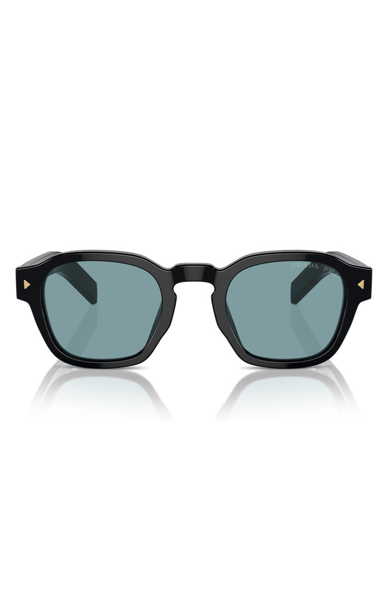 Prada 52mm Polarized Phantos Sunglasses, Main, color, Black