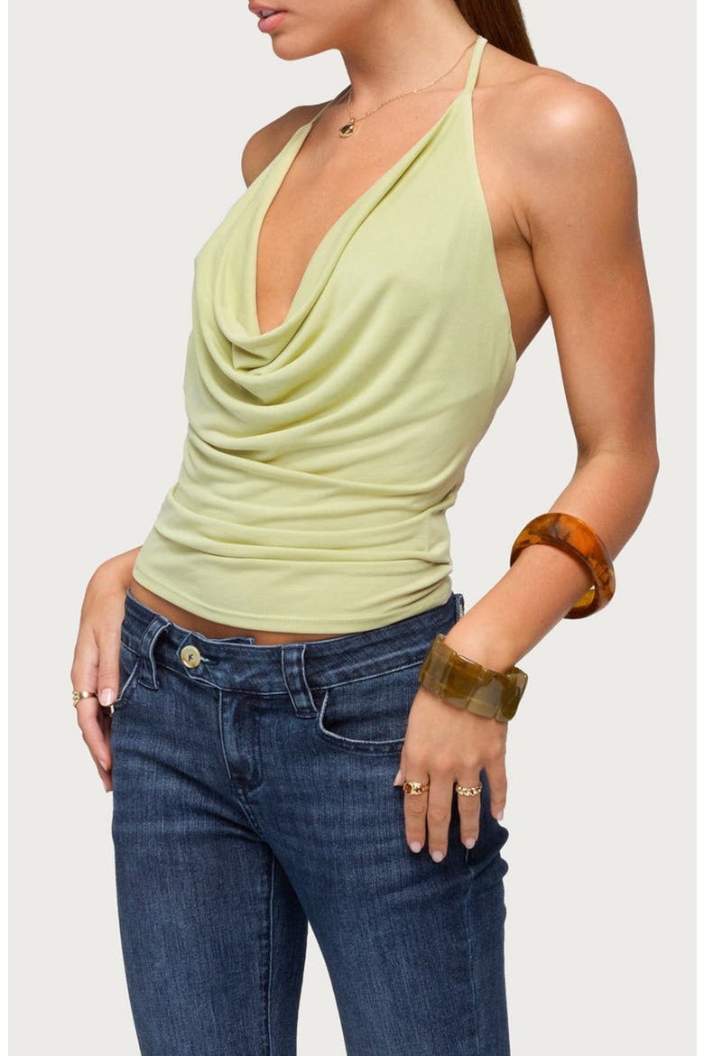 Solena Chain Halter Top, Alternate, color, SAGE
