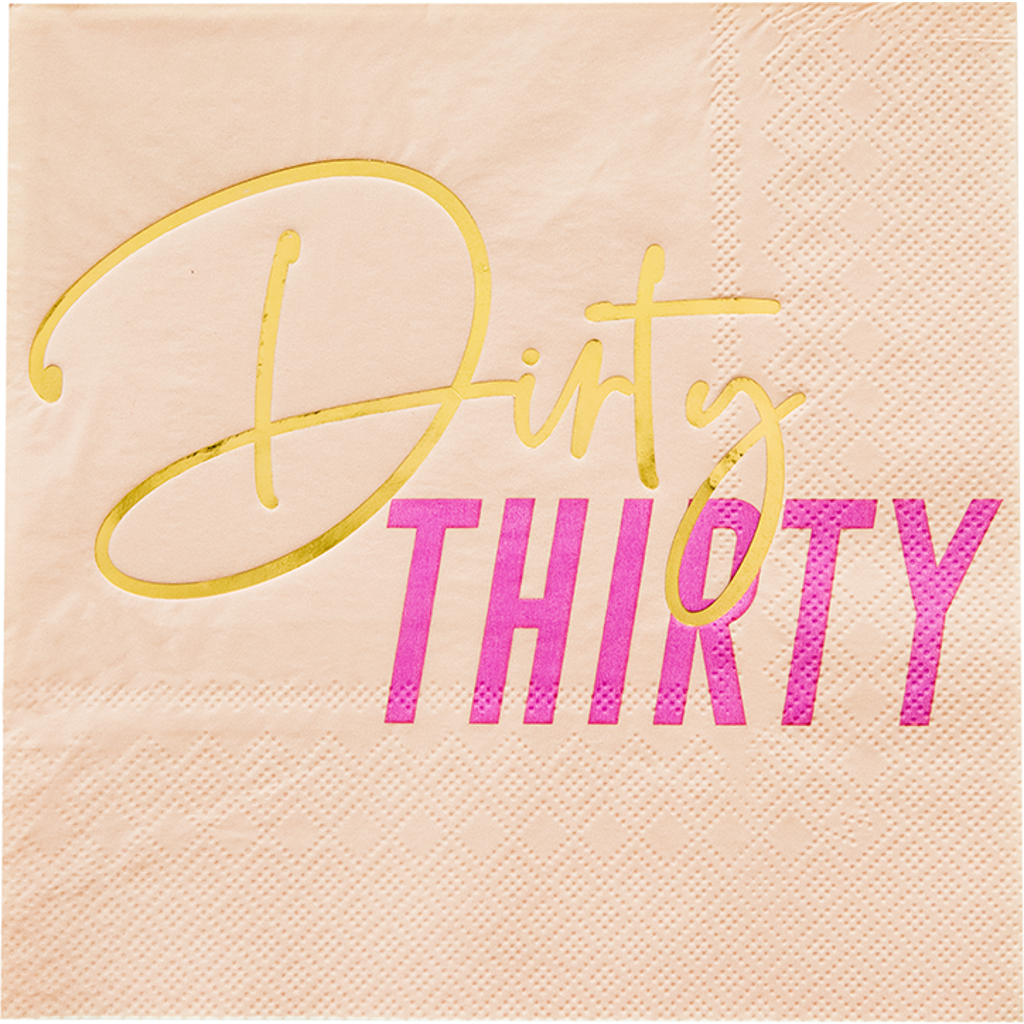 Jollity & Co 30th Birthday "Dirty Thirty" Large Napkins in Assorted Pre-Pack  product