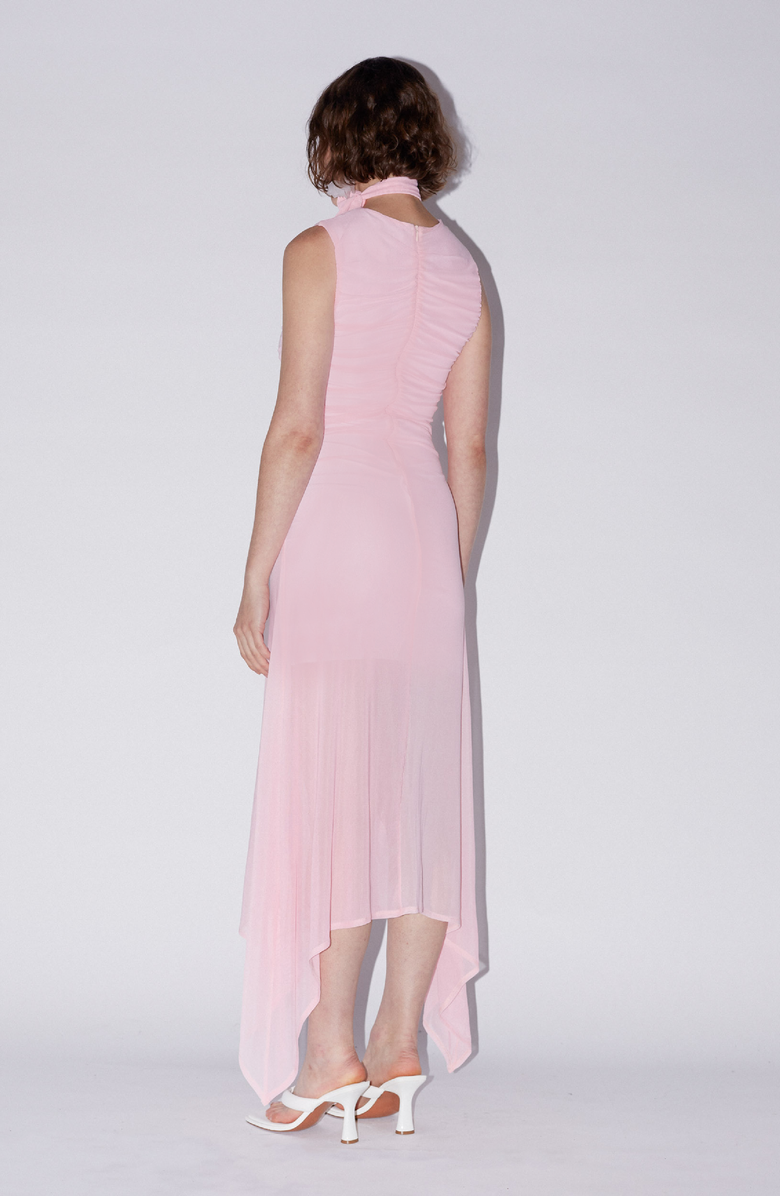 SAEMDI Asymmetrical Mesh Dress, Alternate, color, 