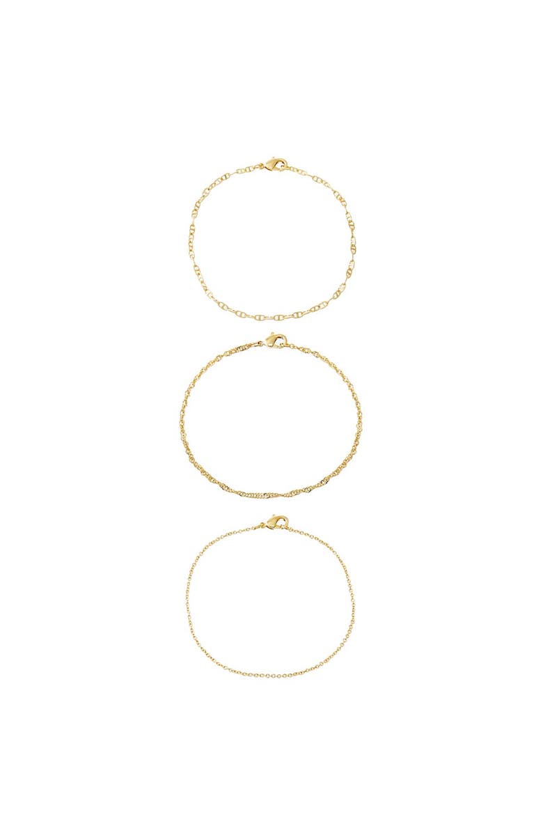 BY ADINA EDEN Mariner & Rope Chain Bracelet Combo Set, Main, color, 