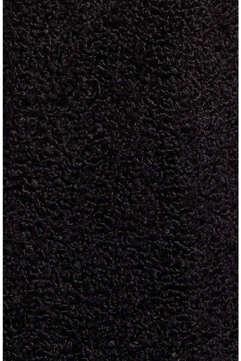 Faux Shearling Coat, Alternate, color, BLACK