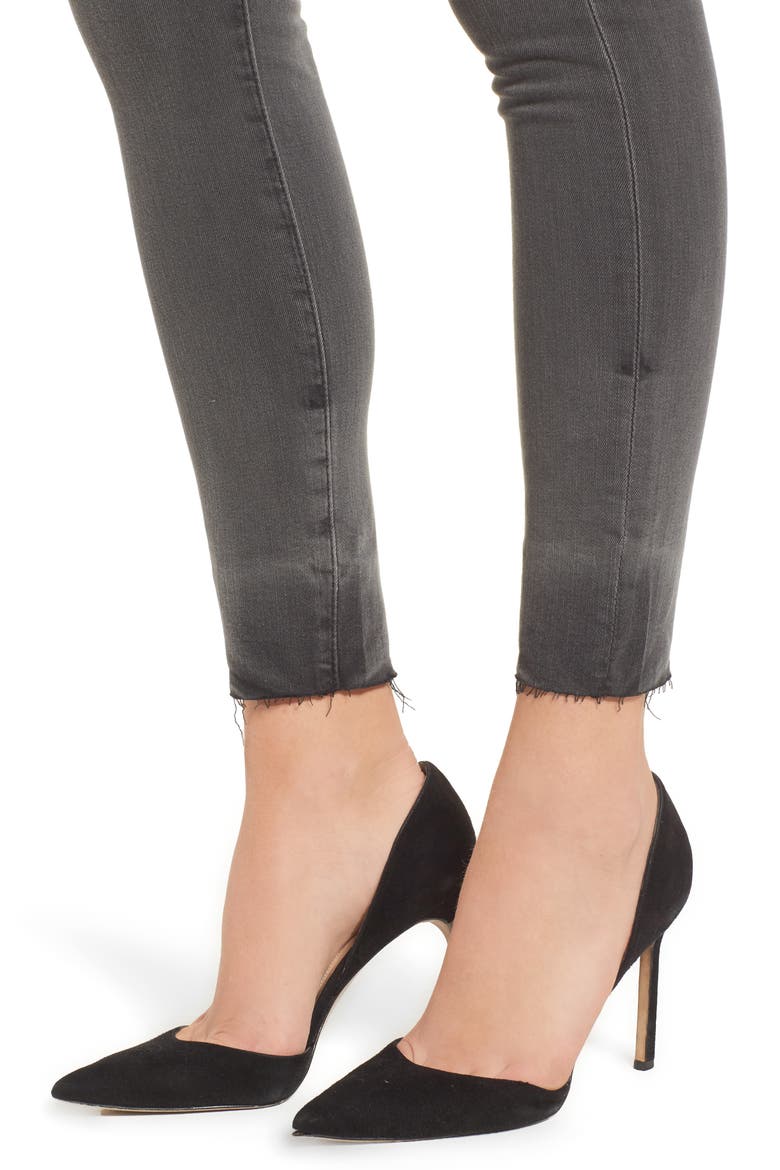 The Farrah High Waist Raw Hem Skinny Jeans, Alternate, color, 12 YEARS-SHADOW ASH