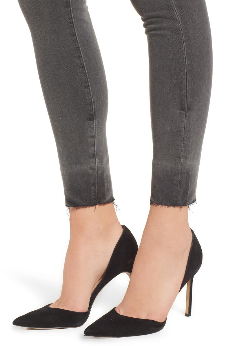 AG The Farrah High Waist Raw Hem Skinny Jeans, Alternate, color, 