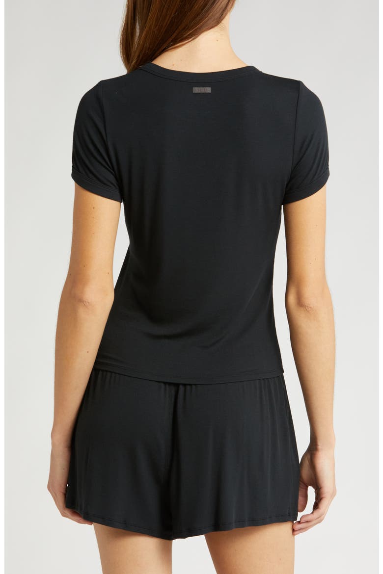 Ribbed Short Pajamas, Alternate, color, IMMERSED BLACK