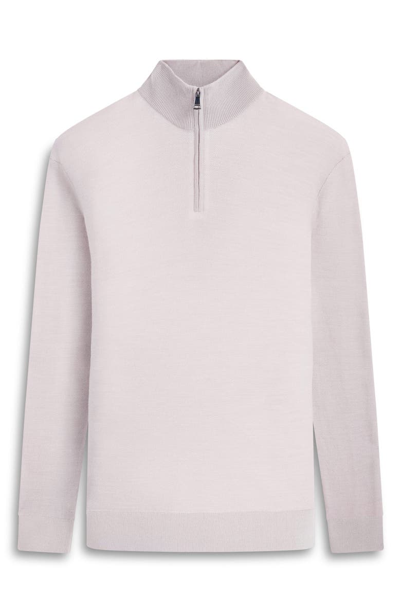 Bugatchi Merino Wool & Silk Bird's Eye Quarter Zip Sweater, Alternate, color, 
