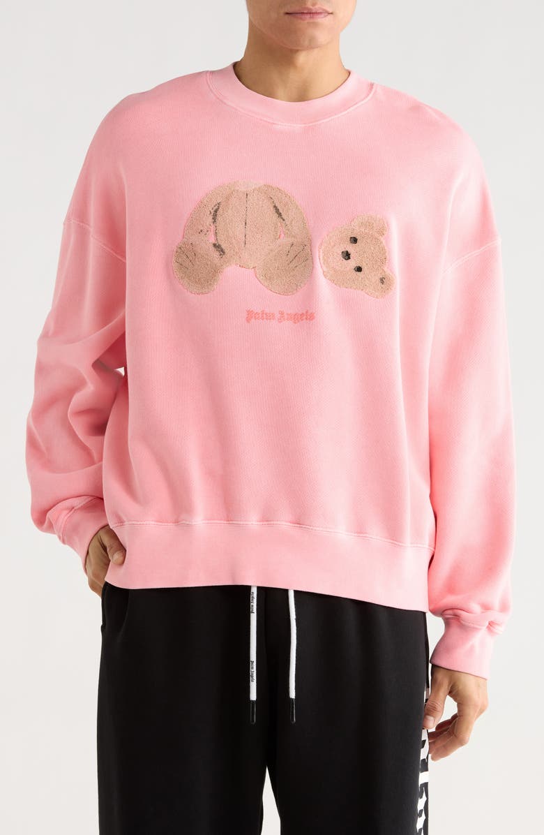 Palm Angels Bear Cotton Blend Sweatshirt, Main, color, 