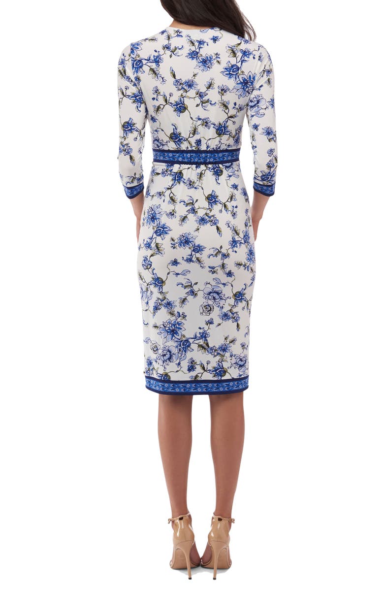 ECI Floral Faux Wrap Dress, Alternate, color,