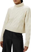 Lilysilk Women's Cable Knit Cashmere Turtleneck Sweater
