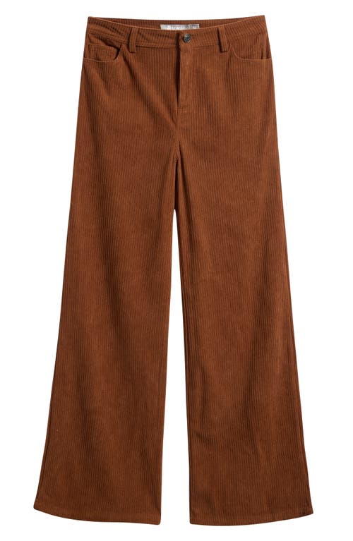 Tractr Kids' Wide Leg Corduroy Pants In Brown
