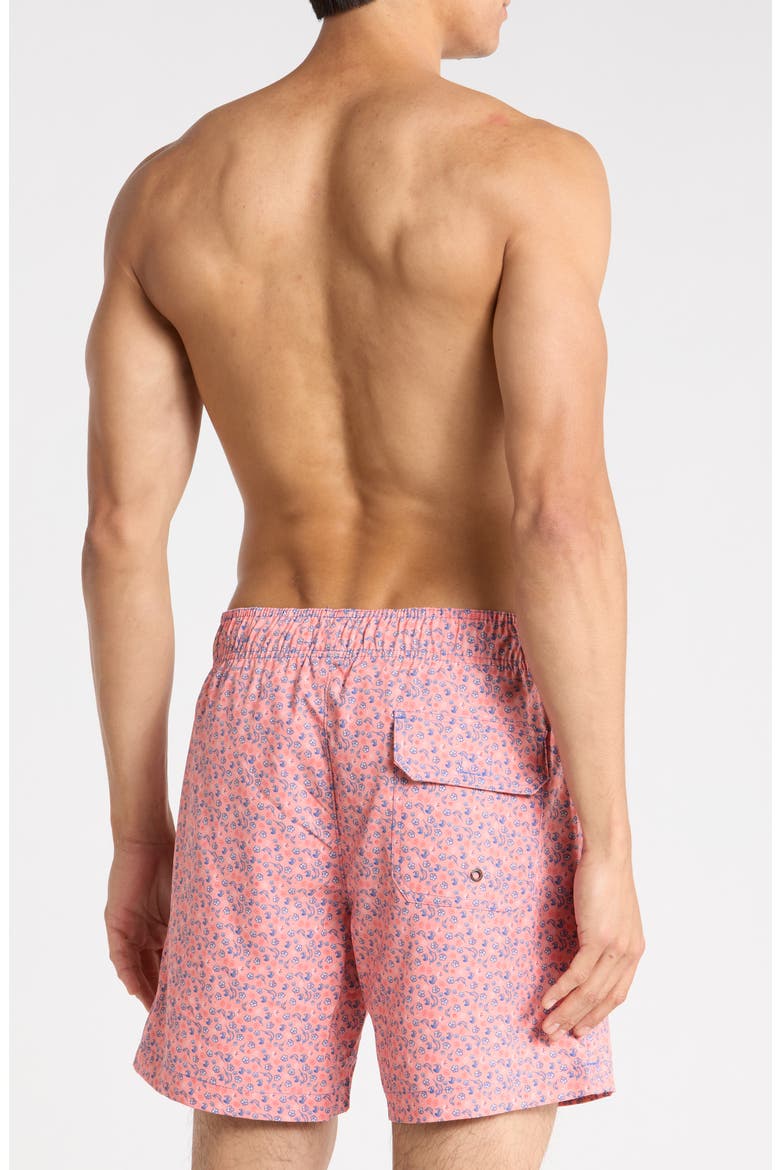 Floral Sea Swim Trunks, Alternate, color, PINK
