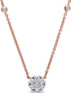 Julianna B. Diamond Floral Cluster Necklace 14k Rose Gold