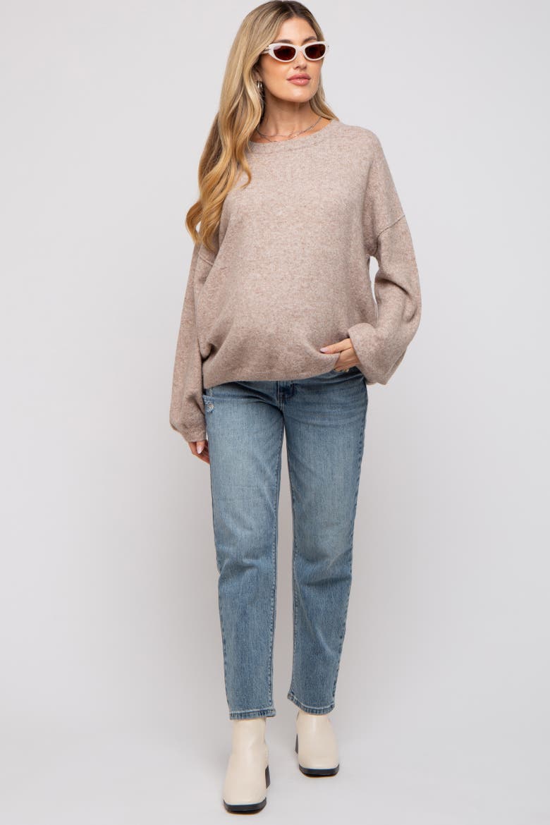 Basic Drop Shoulder Sweater, Alternate, color, Taupe