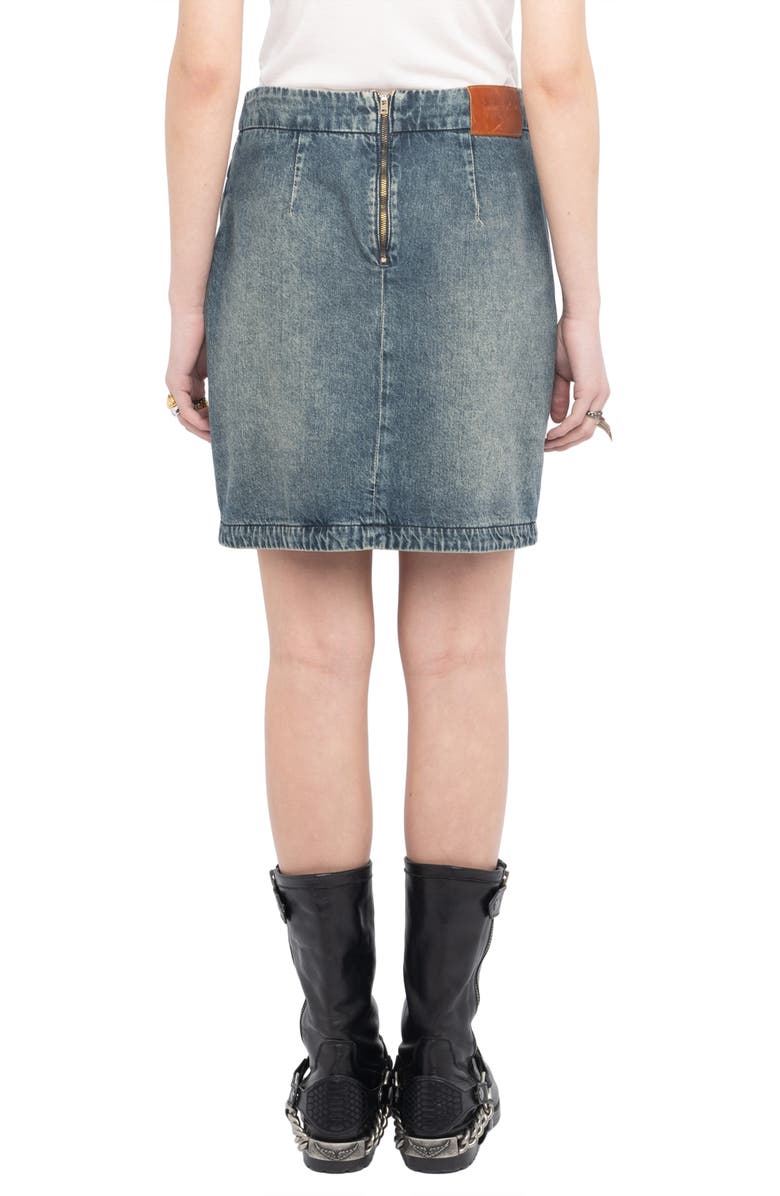 Zadig & Voltaire Denim Miniskirt, Alternate, color, Medium Blue
