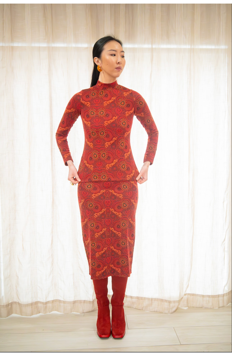 KAHINDO Banjul Skirt, Alternate, color, Red