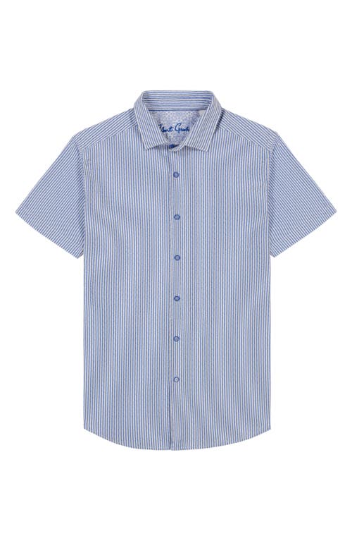 Robert Graham Fornillo Classic Fit Stripe Short Sleeve Button-up Shirt In Blue