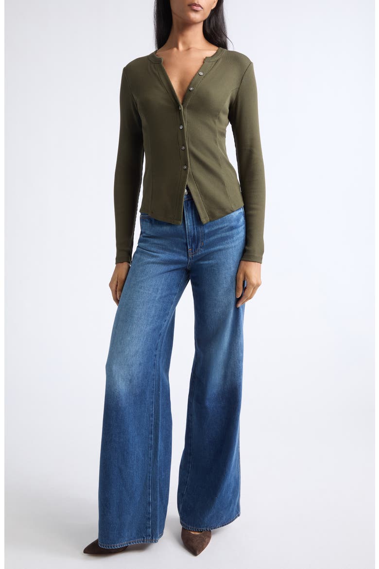 Cordis Ribbed Long Sleeve Knit Top, Alternate, color, LODEN
