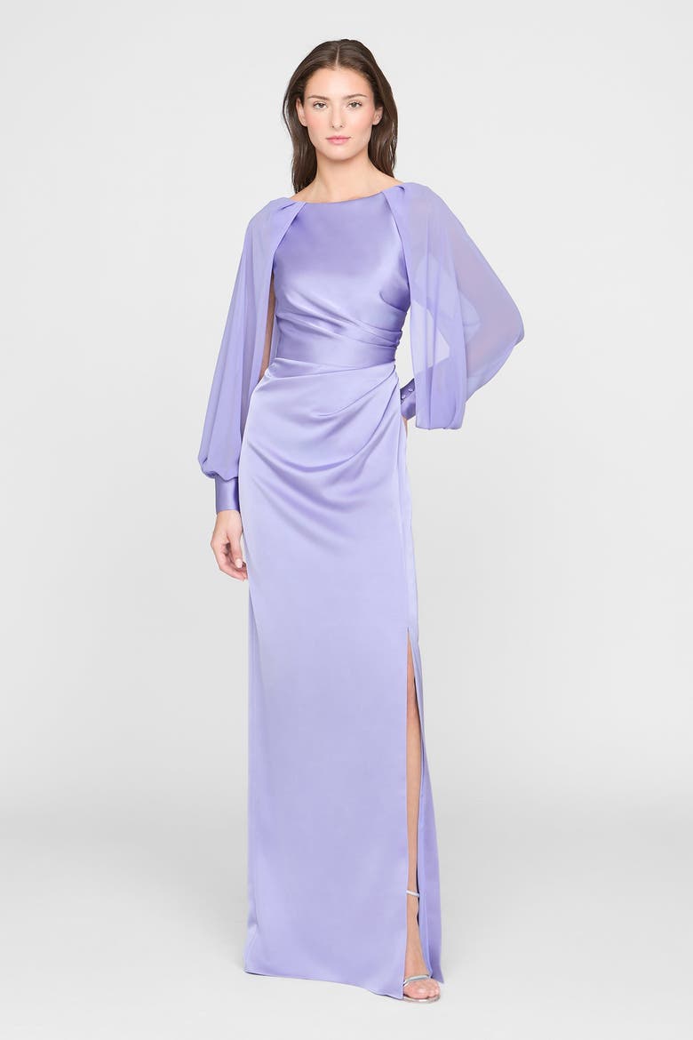 Penelope Satin Column Dress, Main, color, Deep Periwinkle