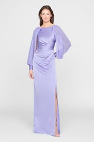 Theia Penelope Satin Column Dress