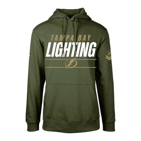 Men's Levelwear Olive Tampa Bay Lightning Delta Podium Fleece Pullover Hoodie