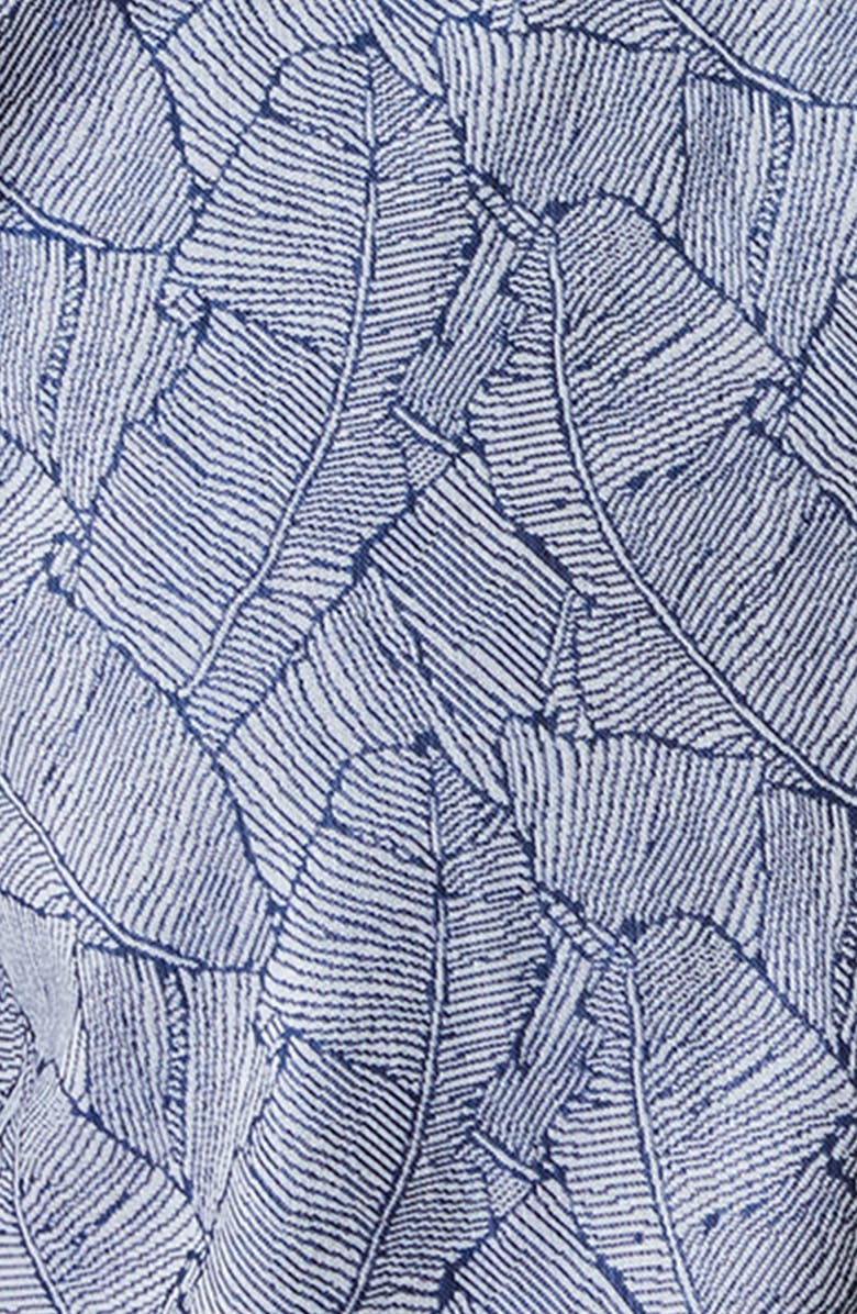 Robert Barakett Kazuki Leaf Print Short Sleeve Cotton Button-Up Shirt, Alternate, color,