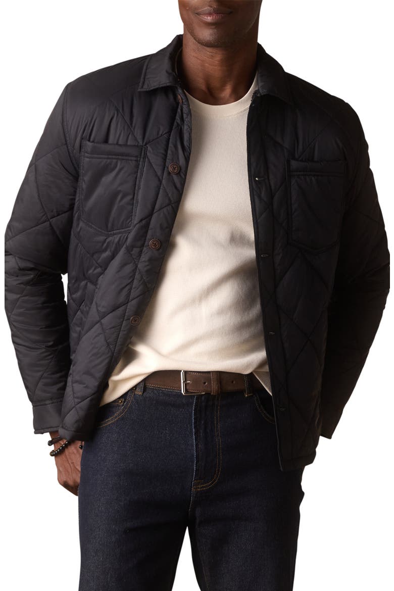 Quilted Jacket with High Pile Fleece Lining, Main, color, BLACK