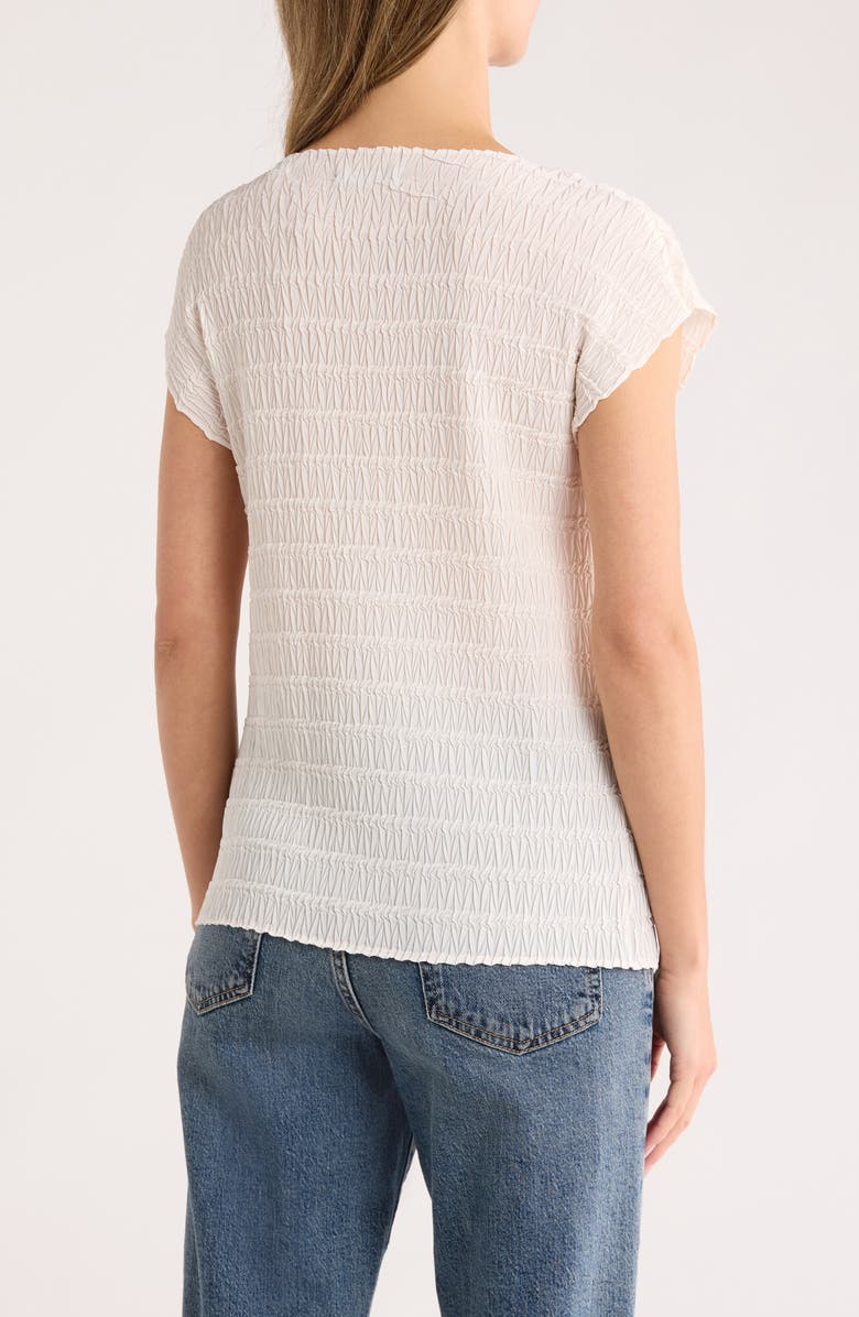 T Tahari Boat Neck Cap Sleeve Top, Alternate, color, Oyster White