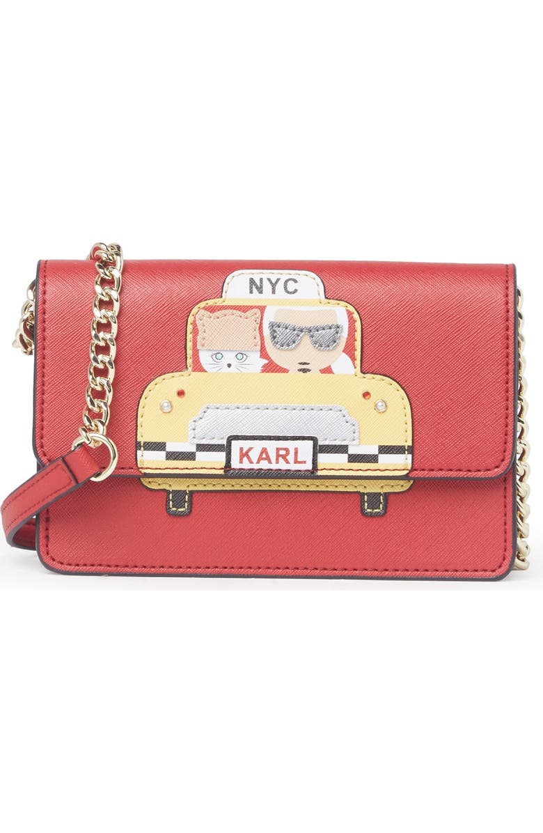 KARL LAGERFELD PARIS Maybelle Printed Crossbody Bag, Main, color,