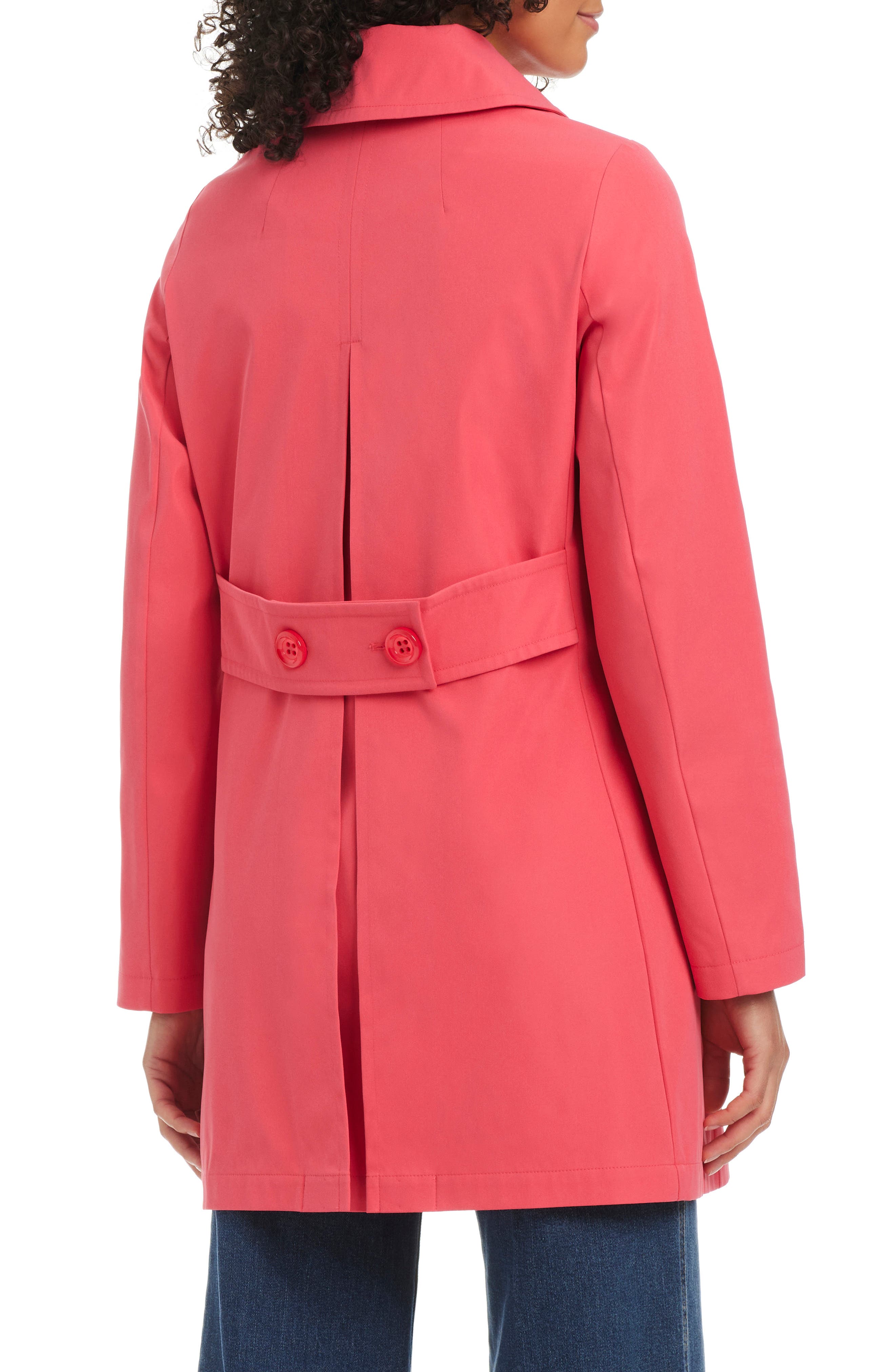 Kate Spade New York water resistant hooded a-line trench coat