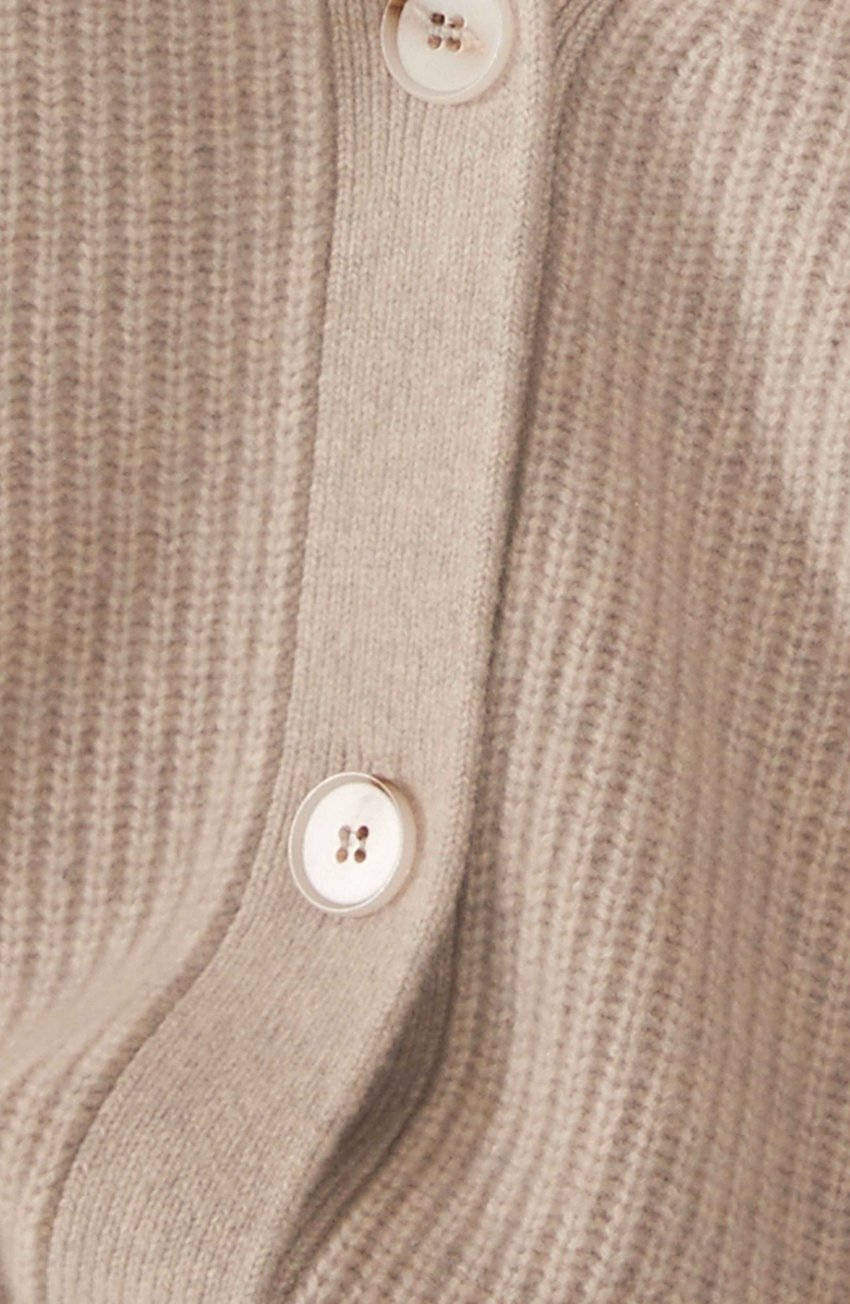Italic Billie Chunky Cashmere Cardigan, Alternate, color, Taupe