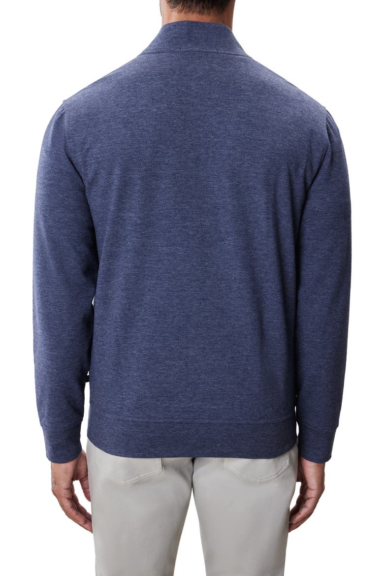 Clarence Textured Quarter Button Pullover, Alternate, color, DENIM