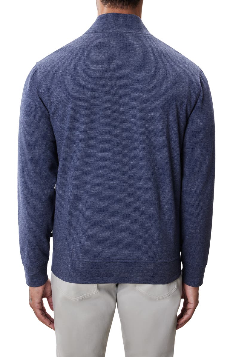 Robert Barakett Clarence Textured Quarter Button Pullover, Alternate, color, Denim
