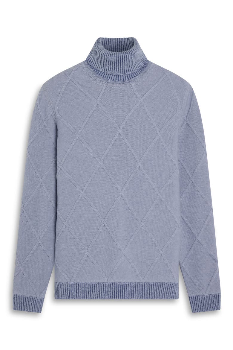Diamond Turtleneck Sweater, Alternate, color, AIR BLUE