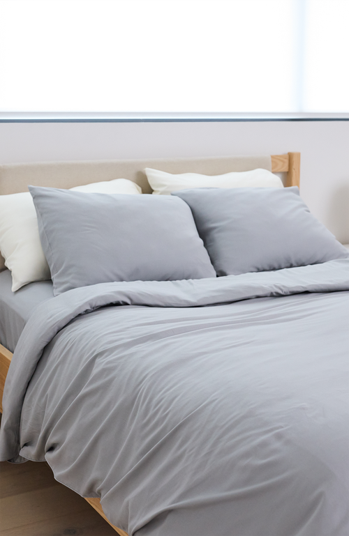 Slumber Cloud Performance Linen Blend Duvet Cover In Gray